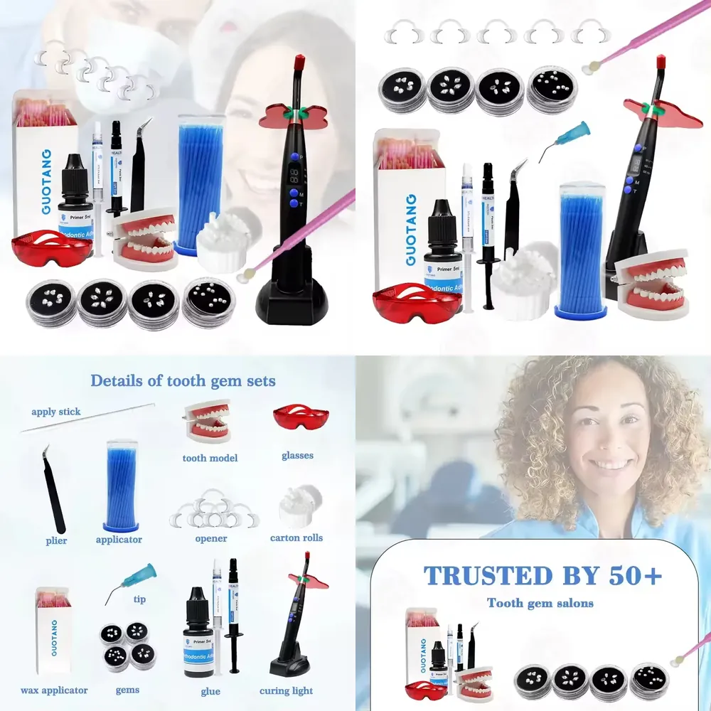 Teeth Whitening Home Kit - 【CHIMU HOME】 ชุดอุปกรณ์ตกแต่งฟันแบบมืออาชีพ ประกอบด้วยไฟบ่มและกาวสำหรับอุปกรณ์เสริมฟอกสีฟัน