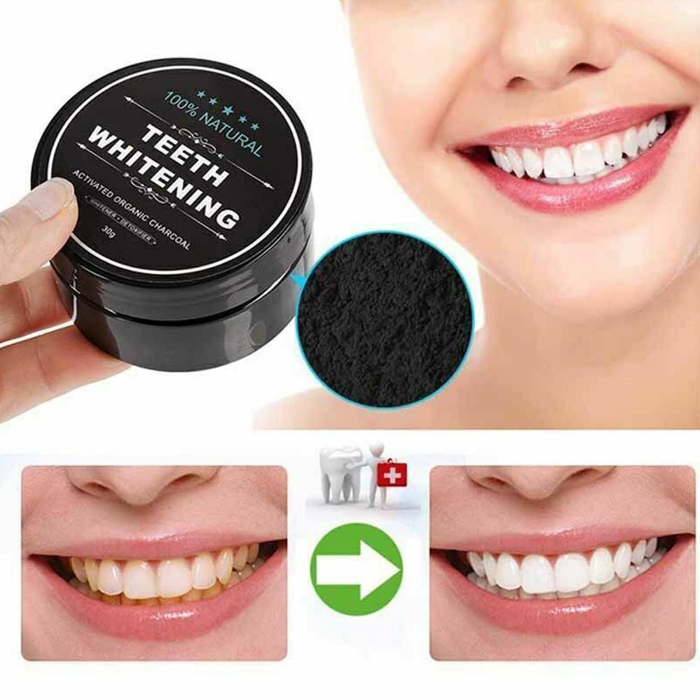 Teeth Whitening Charcoal Powder - ผงถ่านชาร์โคลออร์แกนิคสำหรับขัดฟัน ทำความสะอาด บำรุงฟัน ฟันขาวสะอาด ดูแลสุขภาพช่องปาก 30