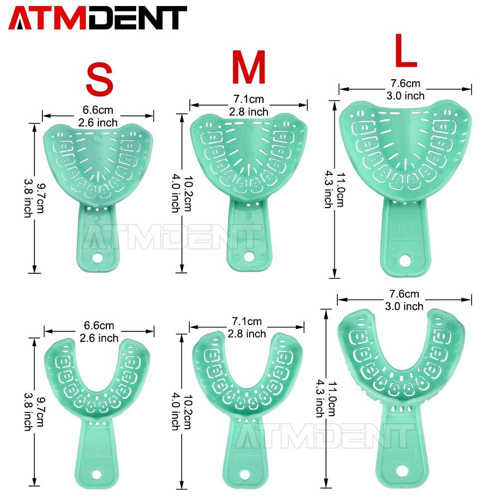 Teeth Whitening Trays - ถาดพลาสติกพิมพ์ลายฟัน S/M/L 6ชิ้น/เซ็ตถาดใส่รากฟันเทียมแบบปากเต็มถาดแม่พิมพ์บางส่วนถอดออกได้ง่ายต่อการพับ