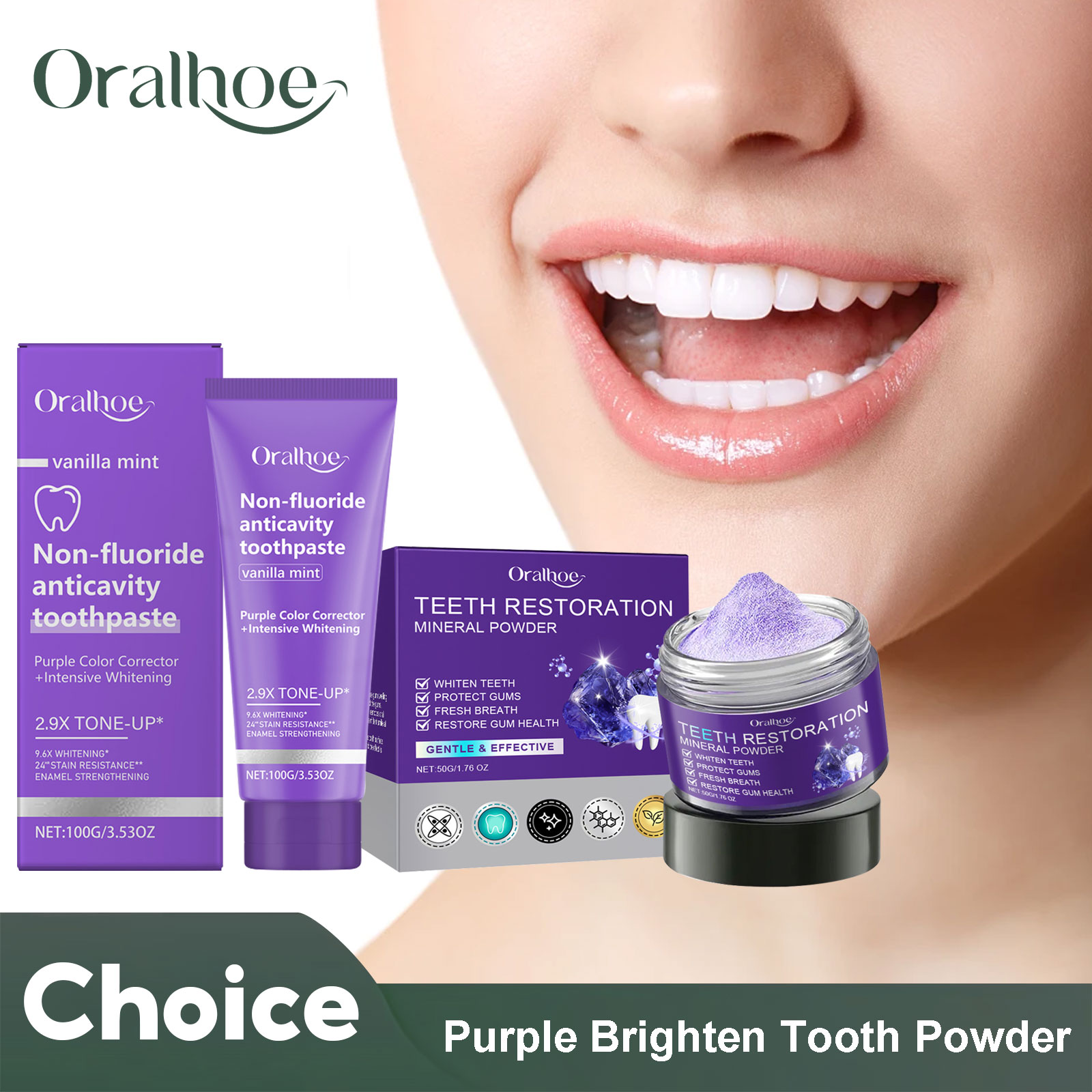 Teeth Whitening (Bleaching) - Teeth Restoration Mineral Powder Teeth Whitening