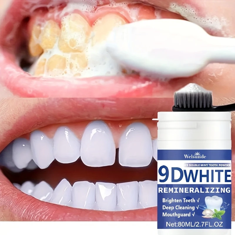 Teeth Paint Whitening - ผงฟันขาว 9D ไวท์ รีมิเนอรัลไลซิ่ง ไฮดรอกซีอะพาไทต์ ผงขัดฟันขาว