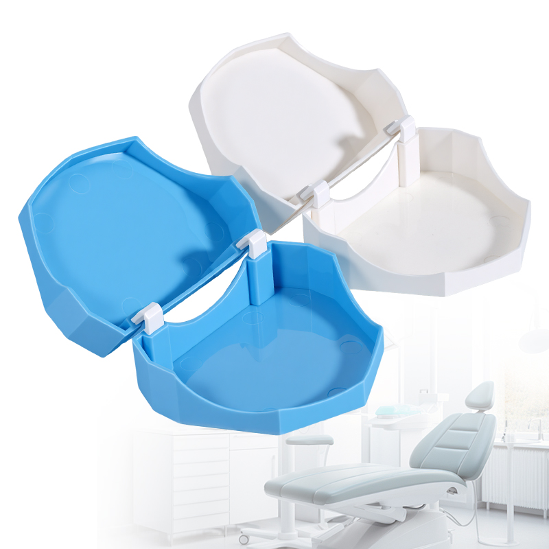 Teeth Whitening Trays - กล่องพลาสติกสำหรับแยกชิ้นส่วนรากฟันเทียม 1 ชิ้น สีขาว-น้ำเงิน อุปกรณ์สำหรับทันตแพทย์