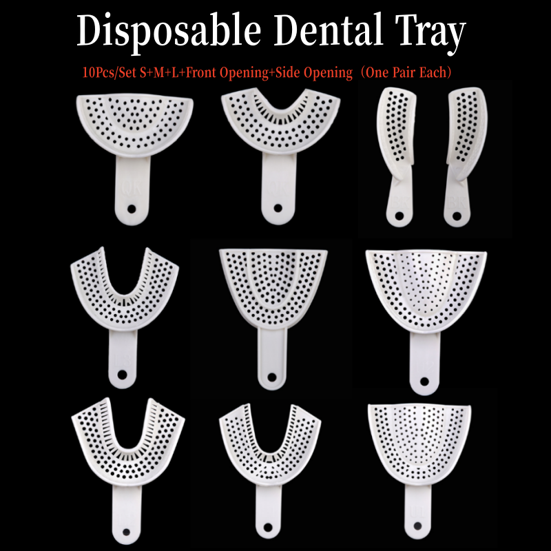 Teeth Whitening Trays - ถาดพลาสติกสำหรับพิมพ์ฟัน 10 ชิ้น ถาดสำหรับทำแบบจำลองฟันปลอม ถาดสำหรับจัดฟัน วัสดุสำหรับห้องปฏิบัติการทันตกรรม