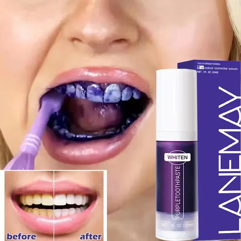 Teeth Whitening Charcoal Powder - V34 สีม่วงฟันไวท์เทนนิ่งยาสีฟันลบคราบจุลินทรีย์ทําความสะอาดสุขอนามัยช่องปากทันตกรรม Bleach เครื่องมือ Fresh Breath