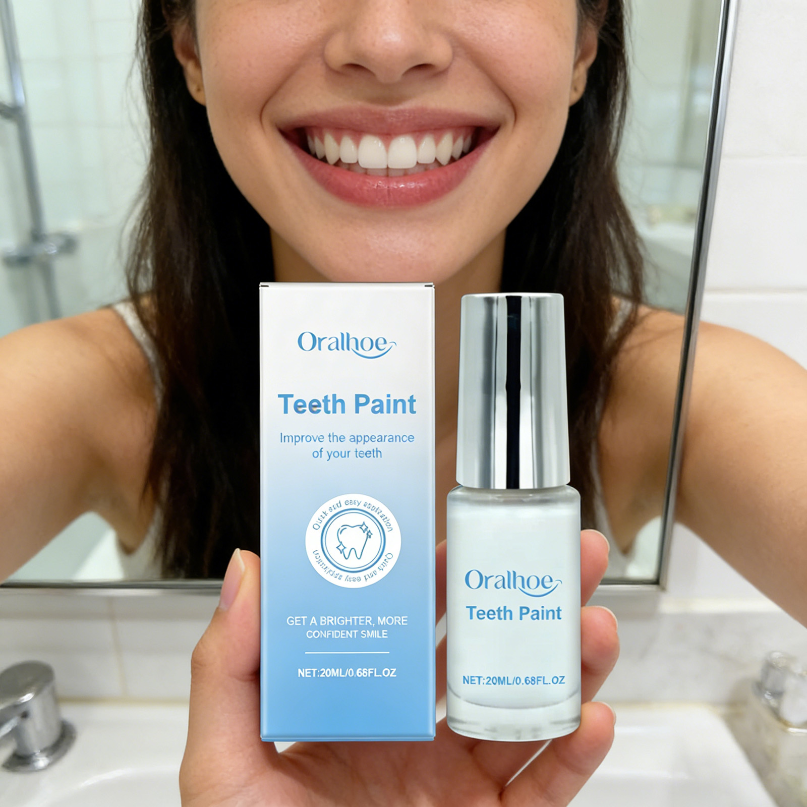 Teeth Paint Whitening - สีฟอกฟัน 20 มล. - ขจัดคราบและเม็ดสีทันที ปลอดภัยต่อเคลือบฟัน