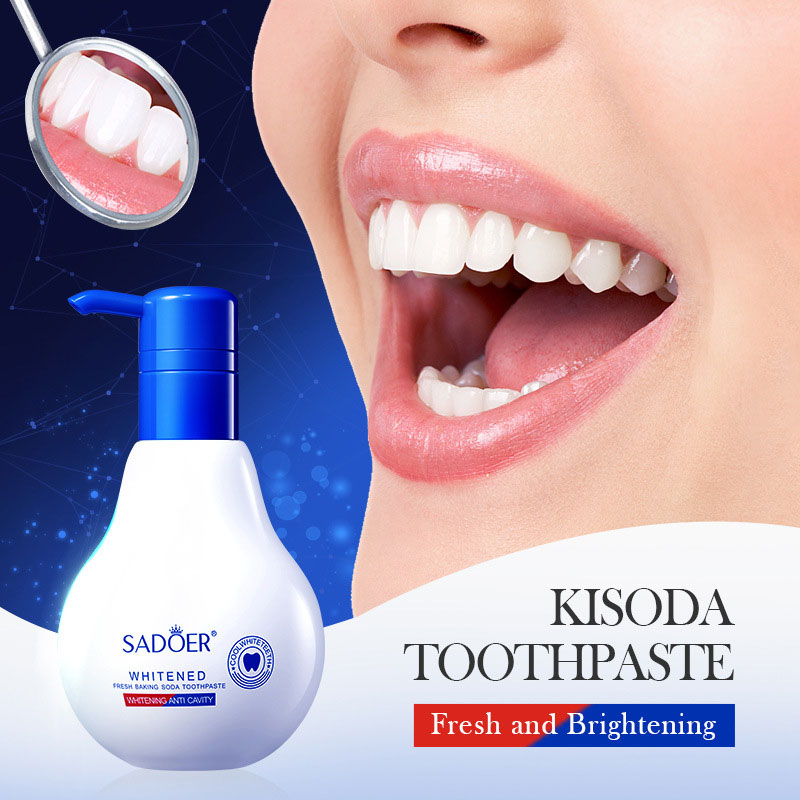 Teeth Whitening Baking Soda - 1 กล่องฟันทําความสะอาดเบเกอรี่โซดายาสีฟันหลอด Squeezer ผู้ถือแปรงฟัน Brightens Whitening