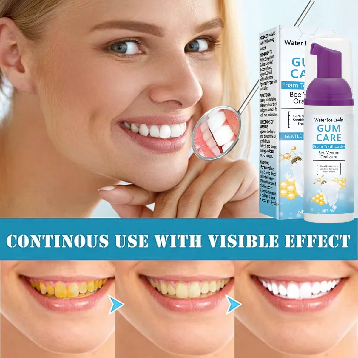 ยาสีฟันโฟมดูแลเหงือกวอเตอร์ไอซ - Teeth Whitening Xylitol Gum บทวิจารณ์และราคา