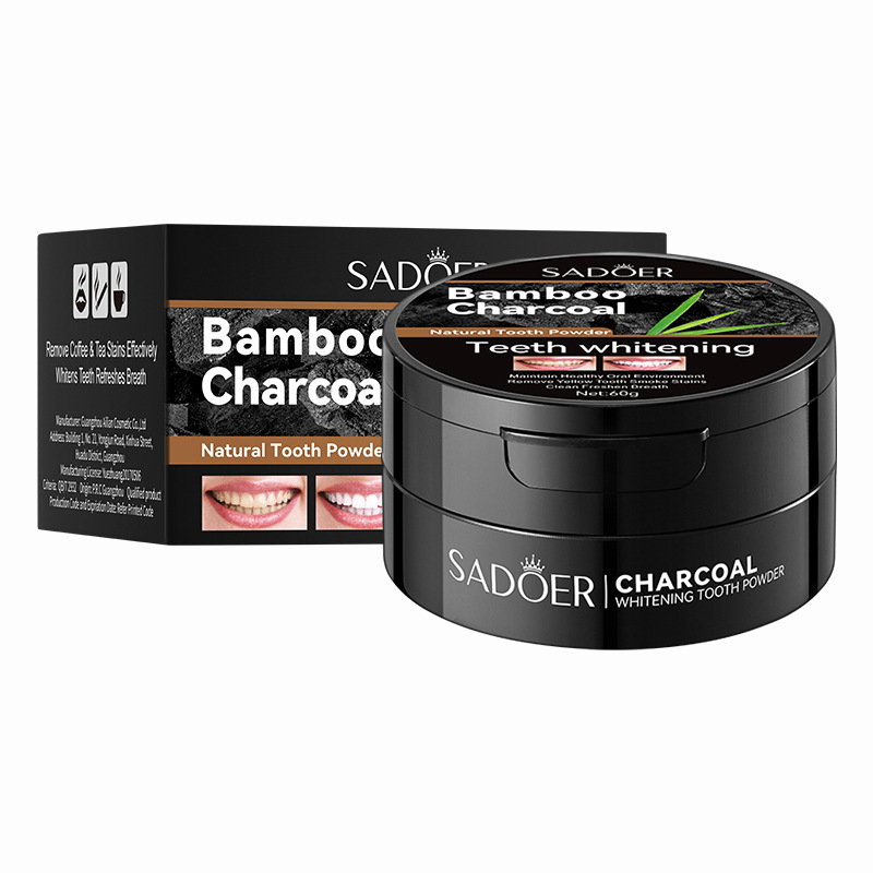 60g ฟันไวท์เทนนิ่งผง Activated - Teeth Whitening Charcoal Powder บทวิจารณ์และราคา