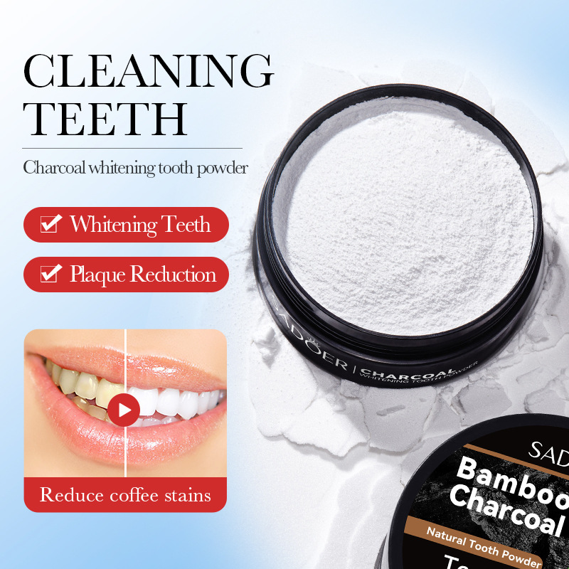 60g ฟันไวท์เทนนิ่งผง Activated - Teeth Whitening Charcoal Powder บทวิจารณ์และราคา