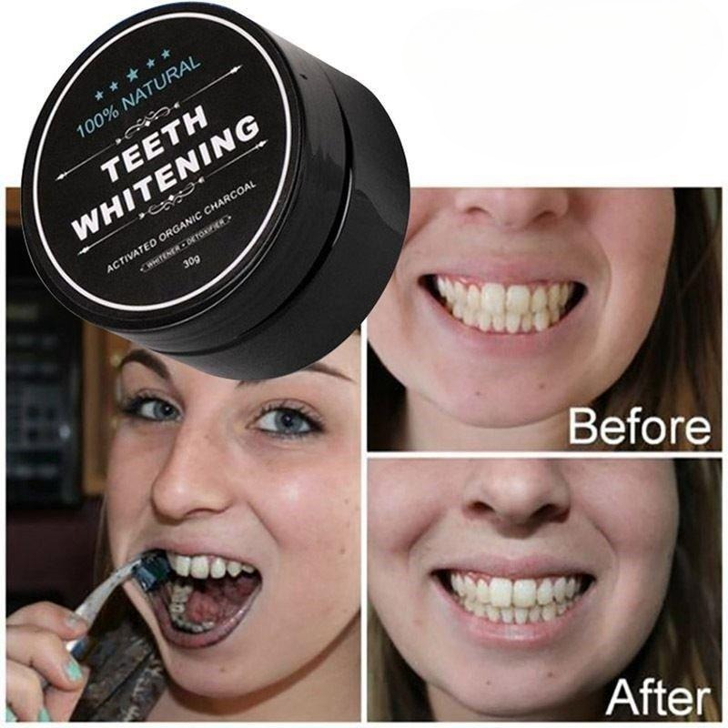 ผงฟอกสีฟันถ่านกัมมันต์ 1 กล่อง - Teeth Whitening Charcoal Powder บทวิจารณ์และราคา
