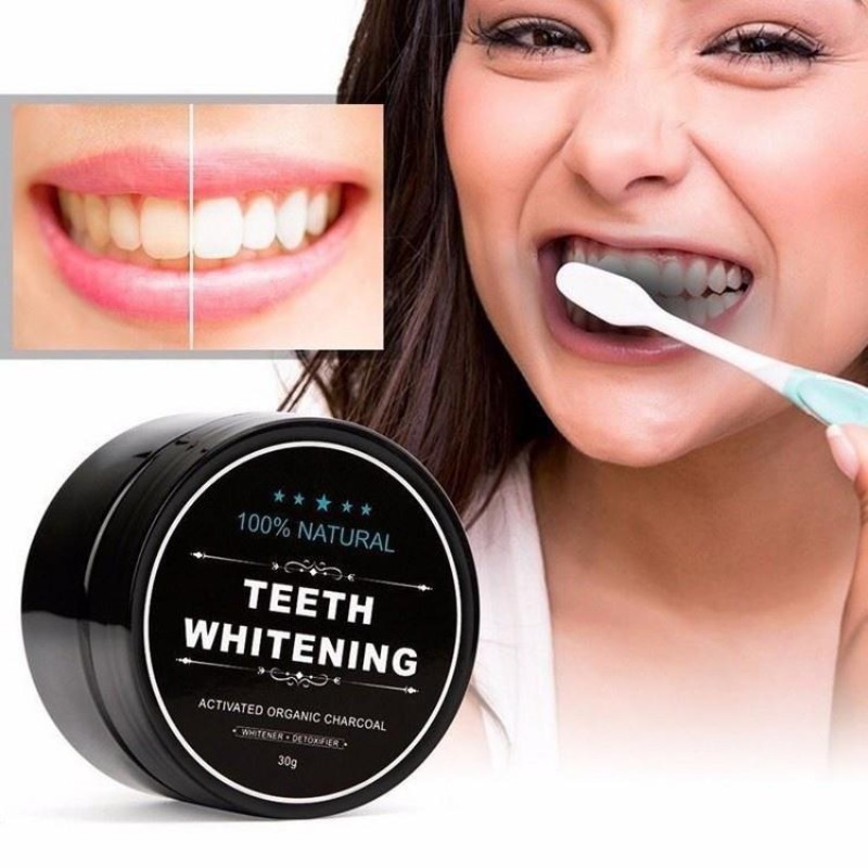 ผงฟอกสีฟันถ่านกัมมันต์ 1 กล่อง - Teeth Whitening Charcoal Powder บทวิจารณ์และราคา