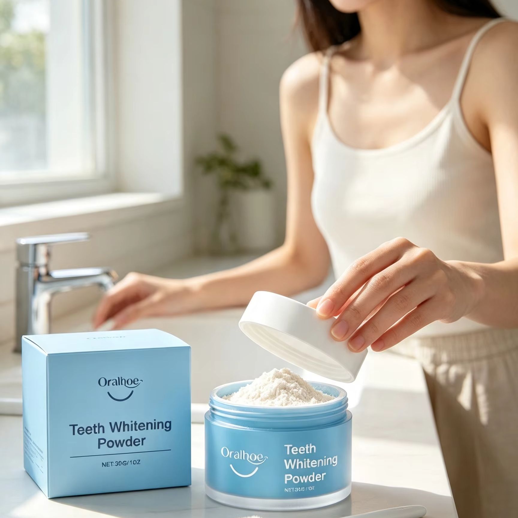 ผงแปรงฟัน Oralhoe สำหรับขจัดคร - Teeth Paint Whitening บทวิจารณ์และราคา