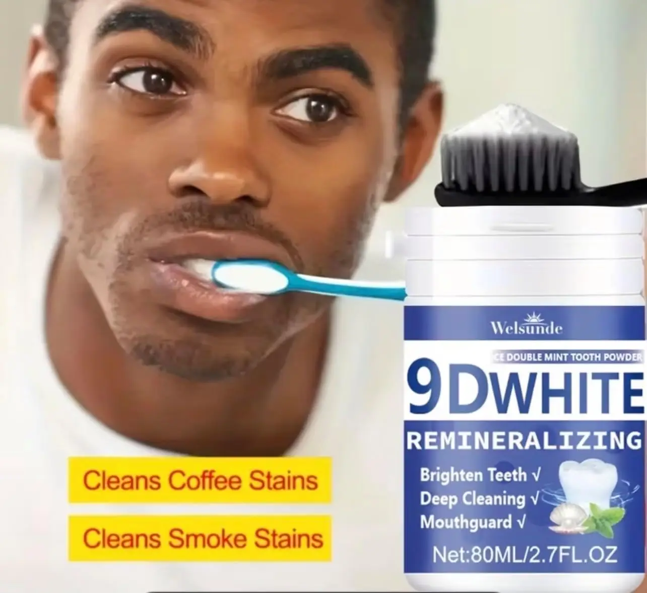 ผงฟันขาว 9D ไวท์ รีมิเนอรัลไลซ - Teeth Paint Whitening บทวิจารณ์และราคา