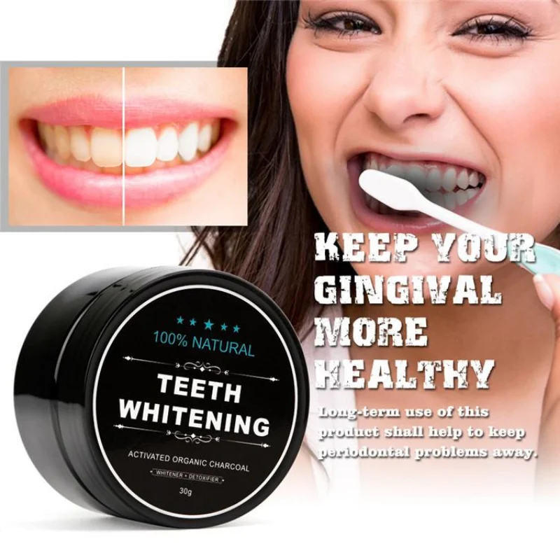 ผงถ่านชาร์โคลสำหรับฟอกฟัน เกรด - Teeth Whitening Charcoal Powder บทวิจารณ์และราคา