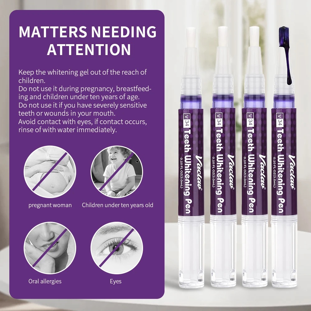 วาคลาฟ V34 ปากกาเจลฟอกสีฟันสีม - Teeth Whitening Essence บทวิจารณ์และราคา