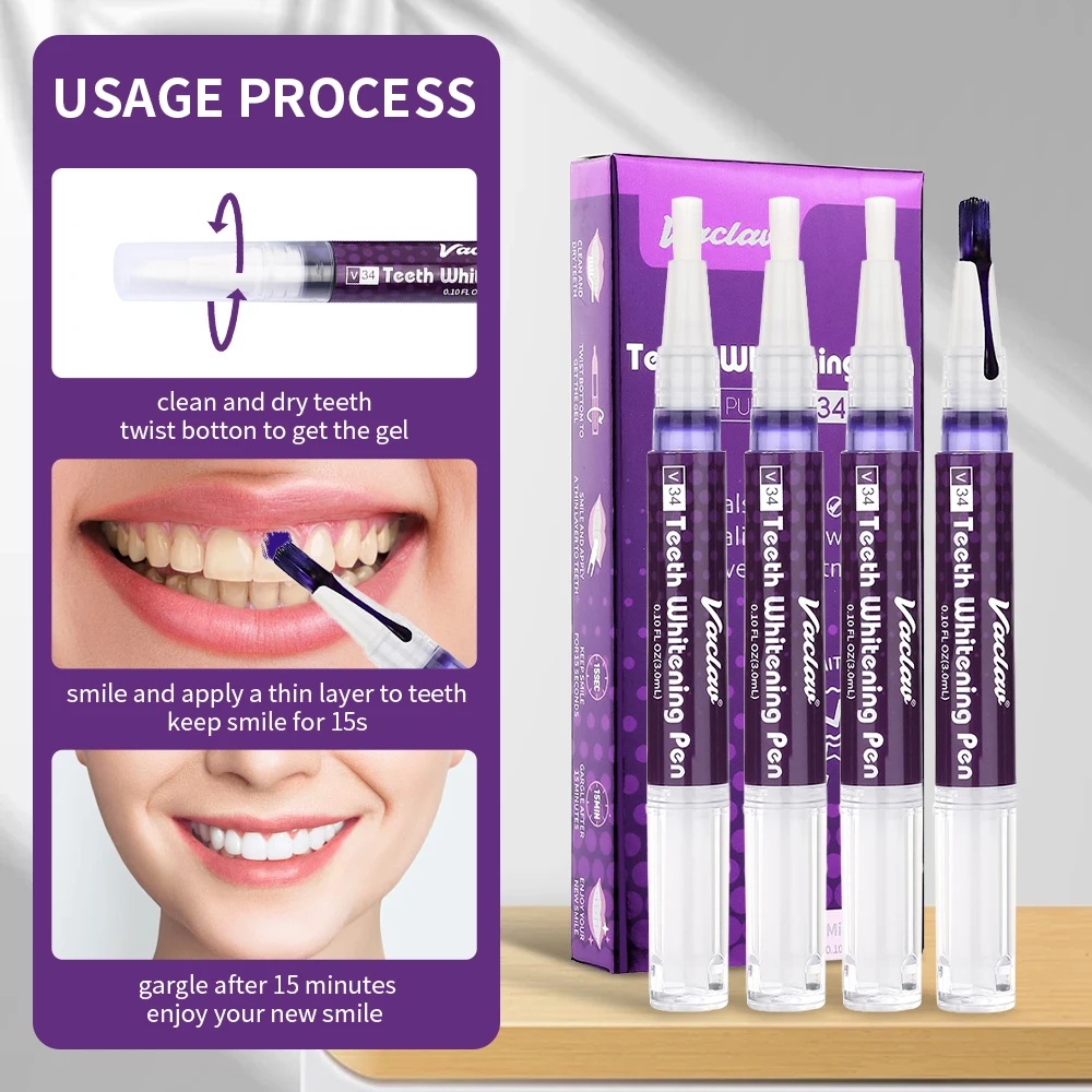 วาคลาฟ V34 ปากกาเจลฟอกสีฟันสีม - Teeth Whitening Essence บทวิจารณ์และราคา